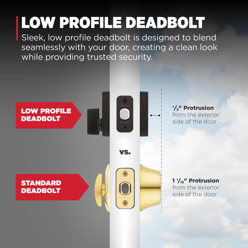 Kwikset Downtown Deadbolt Lock  Venetian Bronze Square Exterior Keyed Front Entry Door  Pick Resistant SmartKey Rekey Security  Single Cylinder Dead Bolt  with Microban Protection - Image 4